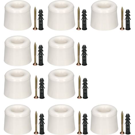 TOPE DE PUERTA DE GOMA BLANCO DE 27 MM, JUEGO DE 10 PIEZAS. (1/5)