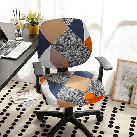 2 housses de chaise élastiques fendues, couvre-chaises bureau rotatif lavables en spandex, pour chaises à accoudoirs, hôtels, mariages et banquets (1/4)