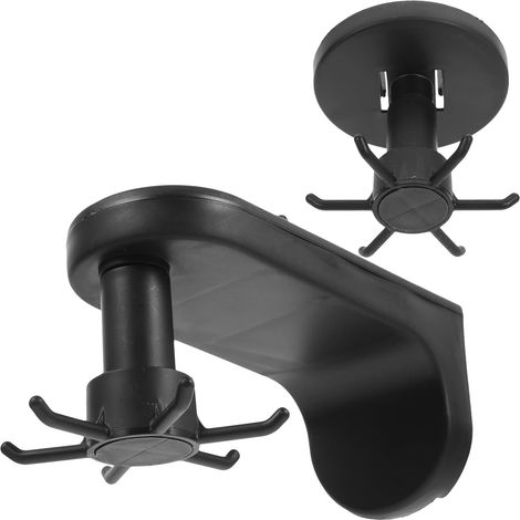 2 Stück Drehbare Küchenutensilien Haken aus Stabilem Abs Selbstklebend ohne Bohren 360° Drehbar Schwarz Organizer für Wand und Küchenschrank (1/5)