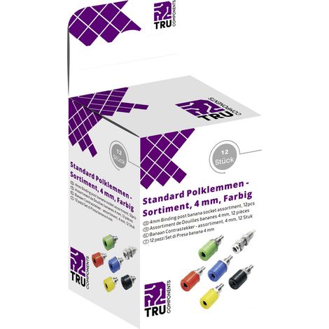 TRU COMPONENTS Laborsteckverbinder-Sortiment Buchse, Einbau vertikal Blau, Gelb, Grün, Schwarz, Ro (1/3)