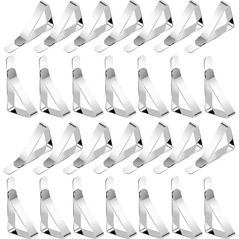 30 pinzas de acero inoxidable para mantel, ajustables, para exteriores, antideslizantes, para cocina. (1/4)