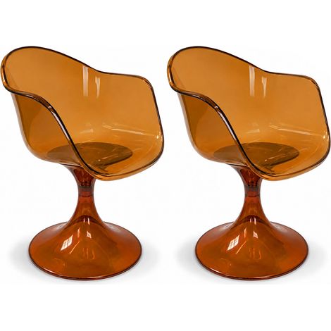 Lot de 2 fauteuils de table en résine acrylique, GLAM (1/4)