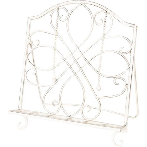 Support pour livre de cuisine porte-livre rectangulaire en fer blanc style brocante 31 x 23 x 34 cm - PANGIVO (1/2)