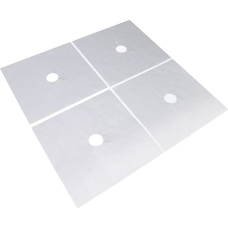 4 Pièces Couvercles de Feu PTFE Antiadhésifs, Protections pour Plaques de Cuisson Gaz 27x27cm Noir, Revêtement 0.1mm (1/4)