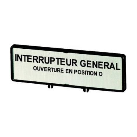 Support +étiquette interrupteur général – N'ouvrir l'armoire qu'en position 0 en FR pour T5b P3 EATON ZFS63-P3 (1/2)