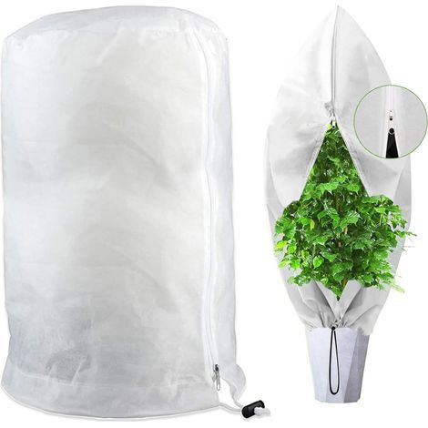 Winter Plant Cover, Non-Woven Fabric, Zipper and Drawstring Closure, Cold and Wind Protection, Outdoor Garden (1/5)