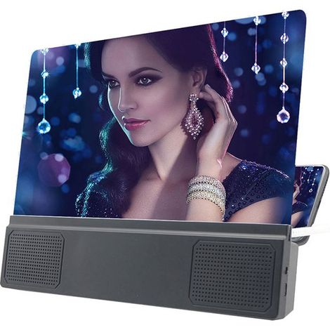 Amplificateur écran téléphone 3D avec haut-parleur, support pliable anti lumière bleue bureau (1/5)