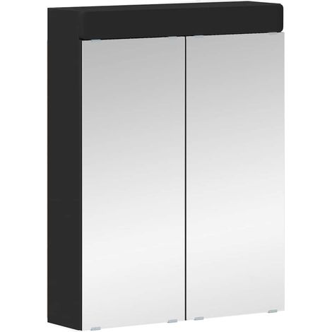 Maison Exclusive - Badezimmerspiegelschrank TULUM Schwarz 60 x 16