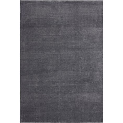 Tapis salon et chambre 120x170 anthracite rectangle tissé motif uni UNYLE (1/4)