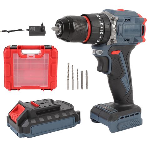 Cordless Drill Set 1500RPM 25 Torsion Settings Electric Power Drill Driver with LED Light for Home Maintenance EU Plug