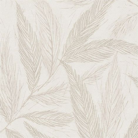 Papel pintado naturaleza Profhome 790962 papel pintado no tejido ligeramente texturado con ornamentos florales y acentos metálicos crema gris plata beige 5,33 m2