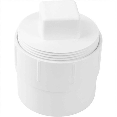 Adaptateur de nettoyage d'égout en PVC de 7,6 cm (3 pouces) avec raccord de tuyau et bouchon, bouchon de nettoyage d'égout DWV en PVC pour jardin extérieur et égouts de camping-cars (1/5)