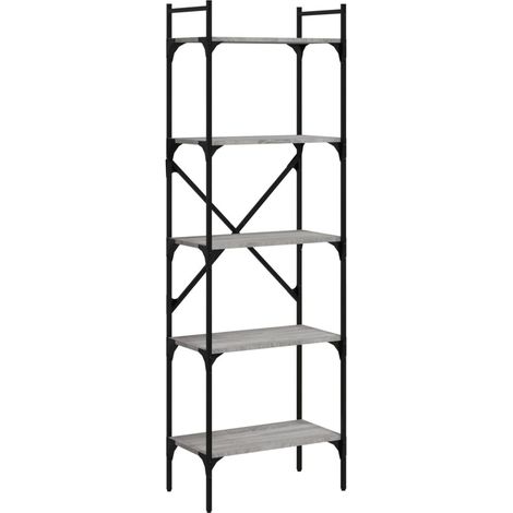 Maison Exclusive - Bücherregal 5 Fächer Grau Sonoma 56x31,5x174 c