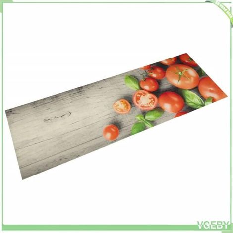 Tapis de cuisine - FAFEISY - Impression de tomates - 60x180 cm - Velours lavable - Base latex antidérapante (1/5)