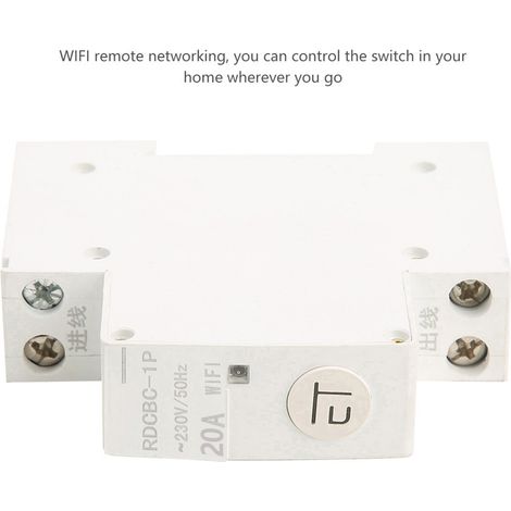 Boîtier de distribution avec disjoncteur intelligent WiFi AC230V, commande à distance par téléphone mobile et minuterie vocale, monophasé 20A (1/4)