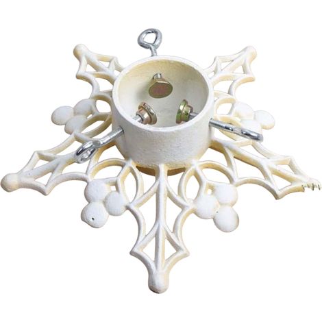 Elegante supporto per albero di Natale a forma di fiocco di neve - Metallo bianco (1/5)
