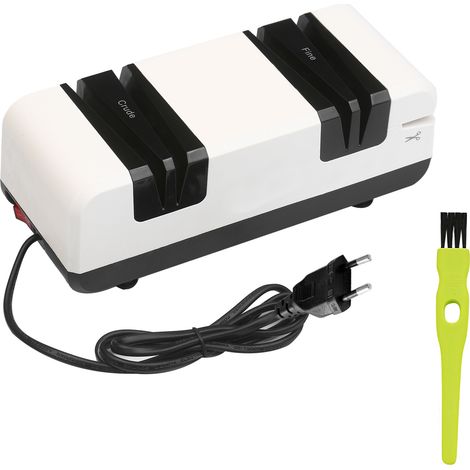 Aiguiseur de couteaux électrique, affûteur de coupe automatique multifonctionnel avec biseau à 15 degrés, rainures brutes et fines pour couteaux dentelés droits, ciseaux, broyeur de cuisine (1/5)