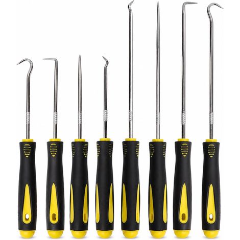 8 Pcs Jeu de Crochets et Tournevis Mécanique de Précision, Outil à dégarnir l’Habillage de Porte Extracteur Joint Injecteur, Crochets Longue Portée (1/5)