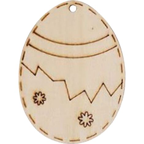 Ornement En Bois - 8 cm - Pour Peinture Manuelle - Décoration De Pâques Et Du Printemps - Lot De 12 (1/2)