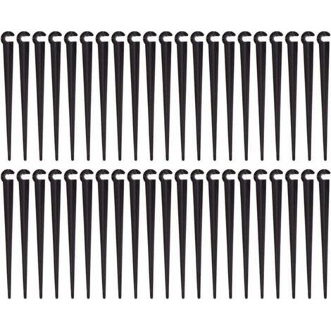 Piquet Support Tuyau Irrigation Goutte à Goutte - Plastique PE - Longueur 11 cm - Compatible Tube 4/7 mm - Lot de 100 (1/5)