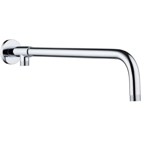 Duscharm 38cm Verlängerung mit Flansch, Edelstahl, Chrom, G1/2 Zoll (1/5)