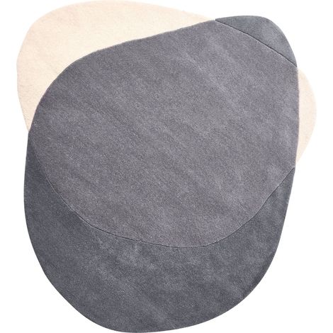 Teppich MYSURU Grau 160 x 160 cm Wolle