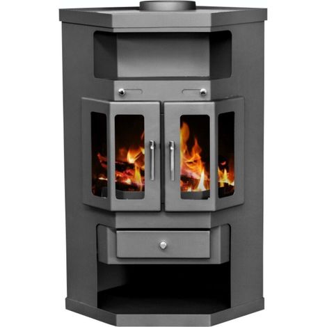 V05 – Poêle à bois 9 kW – Rendement 76,87 % – Émissions CO 0,0907 % – Dimensions 650 x 523 x 986 mm – Pour espaces modernes (1/2)