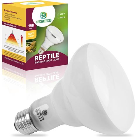 Lampe Chauffante pour Terrarium de Reptiles, 150W de Lampes Chauffantes pour Tortues, Convenant Aux Amphibiens, Tortues, Dragons Barbus, Lézards, Serpents, Caméléons (1/5)