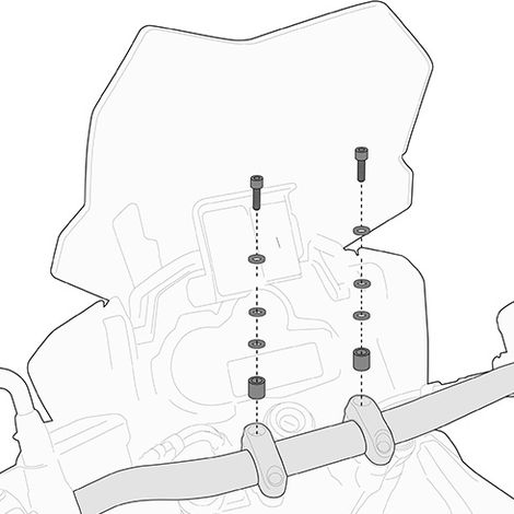 Kit de montage Kappa Smart Bar pour Aprilia / BMW / Honda / KTM / Triumph / Yamaha