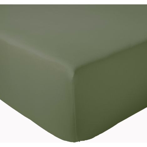 Drap housse en percale de coton uni PASSION PERCALE Bonnet de 30 cm 140x200 cm (1/5)
