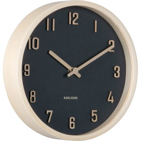 Horloge murale en bois véritable avec cadran au design épuré - Petit modèle - PANGIVO (1/3)