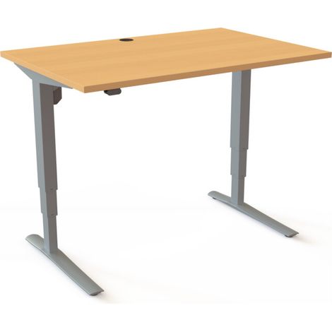 STIER Bureau électrique réglable en hauteur 501-43 120 x 80 cm hêtre mélaminé 65-125 cm (1/3)