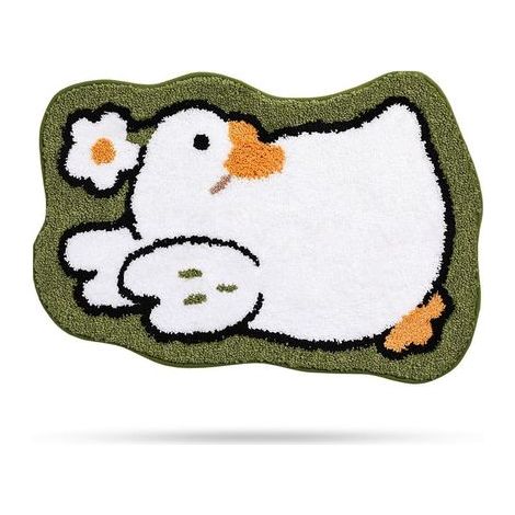 Cute goose bath mat, super soft and absorbent, machine washable, non-slip for shower and bath, 40 x 60 cm (1/5)