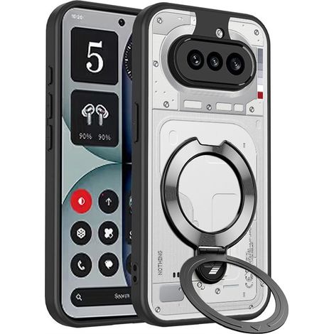 Funda para teléfono sin funda (4a), anillo con soporte, para MagSafe, negra (1/5)