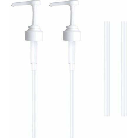 Lot de 2 Pompe doseuse bidon 5 litres Bouteille Pompe Vide(Blanc), réutilisables Flacon Pompe Vide Plastique Remplacement de 38 cm pour contenants d'assaisonnement de Liquide de Salle de Bain (1/5)