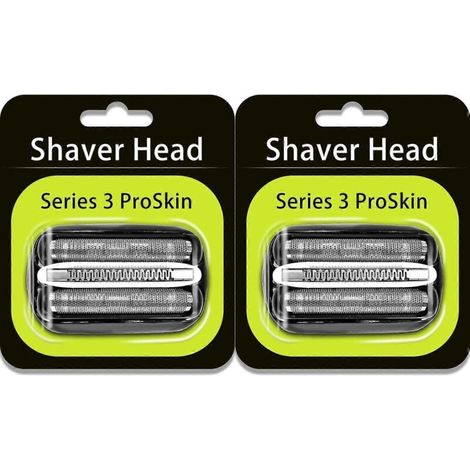 Cabezales de afeitado de repuesto Braun Series 3 32B (paquete de 2) - Compatible con S3 - Afeitado cómodo - Hogar y viajes - Hombres y usuarios de Braun (1/4)