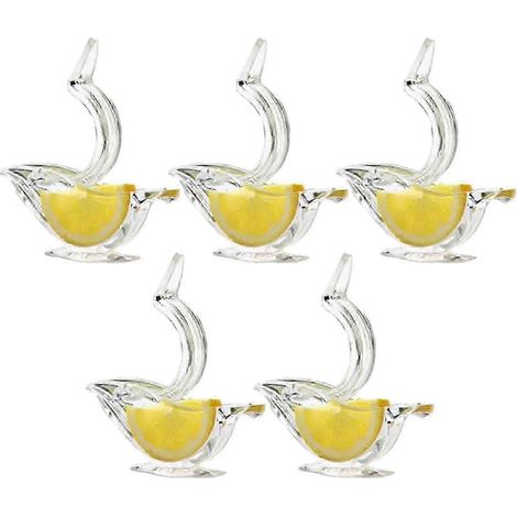 Presse-citron manuel en acrylique transparent, lot de 5, avec pince, pour tranches de citron. Idéal pour la maison (f26). (1/3)