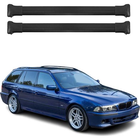 OMAC Aluminium Dachträger Querträger für BMW 5er E39 Touring 1997-2004 – Max. 75 kg – 2 Stangen Schwarz (1/5)