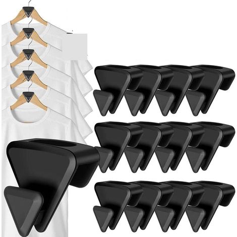 Kleiderhaken, platzsparende Kleiderbügelverbinder, Kleiderbügelverlängerungen aus Kunststoff – Schrank- und Aufbewahrungsorganizer (12er-Set, Dreiecksform)