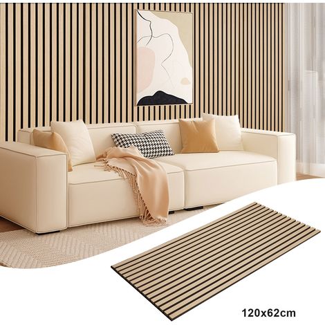Wolketon Akustikpaneel Wandpaneel Moderne Wandpaneele  aus Holzfunier und Filz MDF Wandverkleidung 1x 120x60x2.1cm Eichenholz