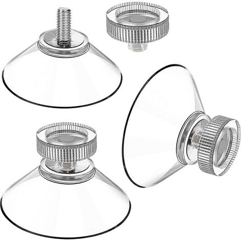 Kit de 25 ventouses transparentes de 40 mm avec écrous moletés, filetage M4. (1/5)