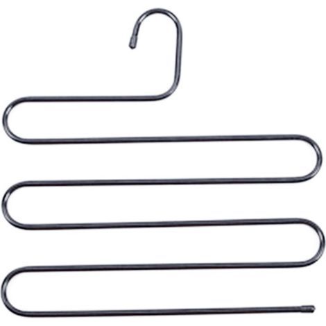 (14,17 x 14,17 pouces, lot de 2, noir) S-Type en acier inoxydable vêtements pantalons cintres placard rangement organisateur pour pantalons jeans écharpe à suspendre (1/5)