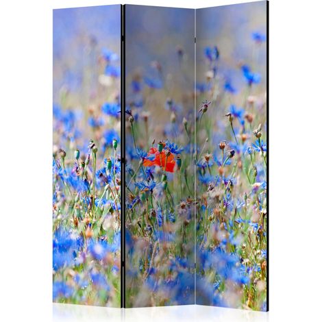 Paravento - A sky-colored meadow - cornflowers [Room Dividers] - 135x172 (1/4)