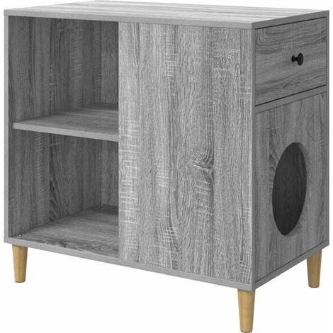 Niche pour chat Sonoma grise 72 x 42,5 x 70 cm