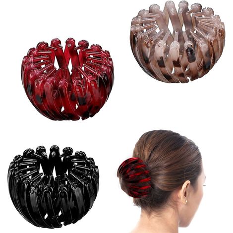 Pince À Cheveux Rétractable - Chignon Rétractable En Velours - Pour Femmes Et Filles - 1 Pièce