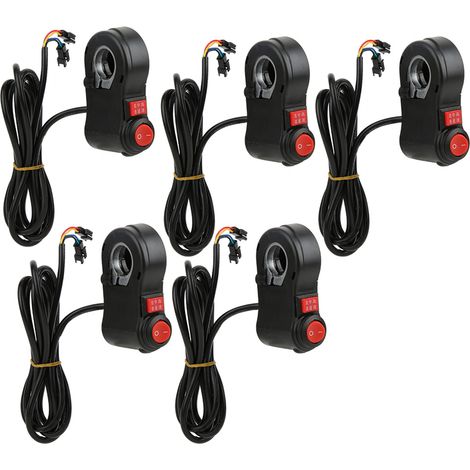 5-teiliger Lenkerschalter mit Druckknopf (Ein/Aus, 3 Geschwindigkeiten) für E-Bike-Zubehör (1/5)