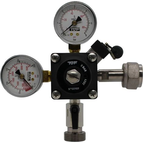 Reducteur de pression, régulateur de pression, détendeur - CO2 pour Tireuse a biere, 1-ligne, 3bar