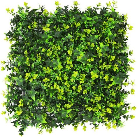 Panneau de Gazon Artificiel 50 × 50 cm (19,7") – Mur Végétal Décoratif, Fond de Mur en Herbe Synthétique pour Décoration Intérieure et Extérieure (1/4)