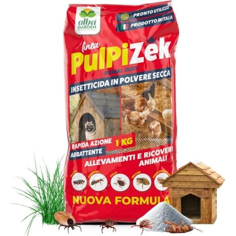 Pulpizek Protezione Contro Insetti in polvere per Allevamenti Ricoveri Animali Stalle Contro Pulci Zecche Blatte Pidocchio Pollino x 1 kg
