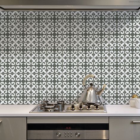 Stickers muraux - Sticker Mural Carrelage adhésif Cuisine Salle de Bain - 9 STICKERS CARRELAGES AZULEJOS LOÉVA - 9stickers15x15cm (1/5)